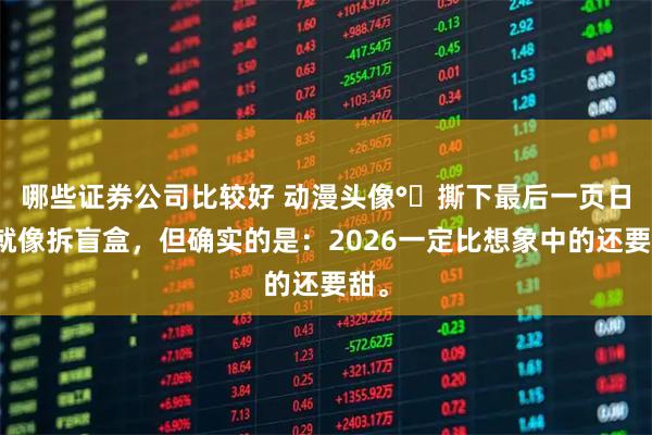 哪些证券公司比较好 动漫头像°↝撕下最后一页日历就像拆盲盒,但确实的是:2026一定比想象中的还要甜。